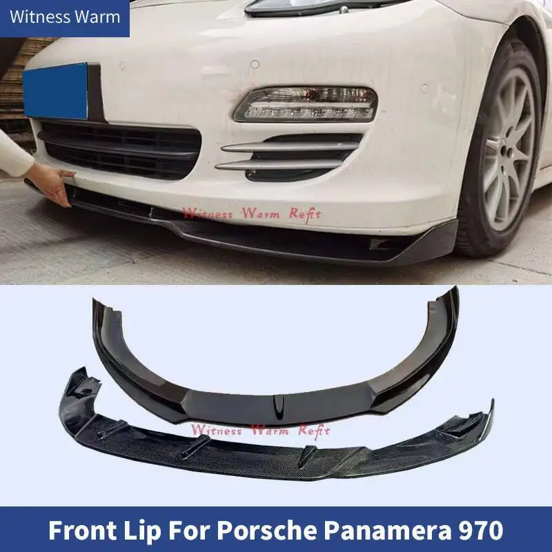 Becquet de pare-choc avant en Fiber de carbone, lèvre de menton pour Porsche Panamera 970, Kit de carrosserie de voiture Tuning 2010 – 2013