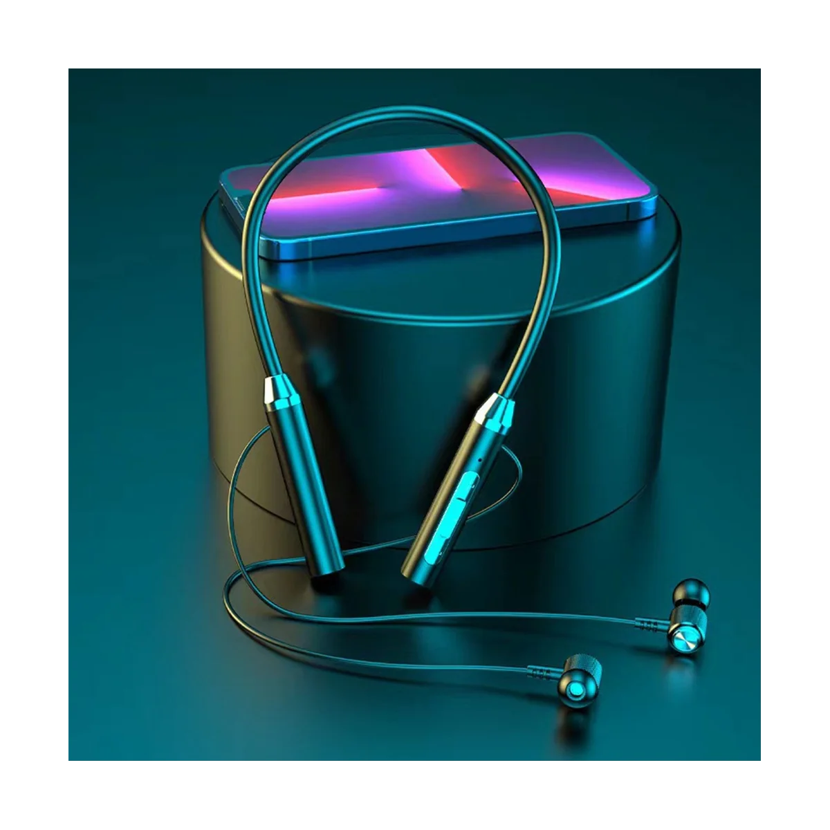 ユニバーサルBluetoothワイヤレスインイヤーヘッドセット,ステレオ,ノイズリダクション,スポーツカード,マイク,黒