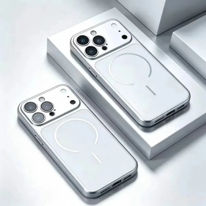 Luxuriöse, offizielle, bordeauxrote Magnet-Hülle für iPhone 18, 17, 16, 15, 14, 13 Pro Max, mit Magsafe-Kompatibilität, mattierter Oberfläche und stoßdämpfender Rückseite. – Detail 6