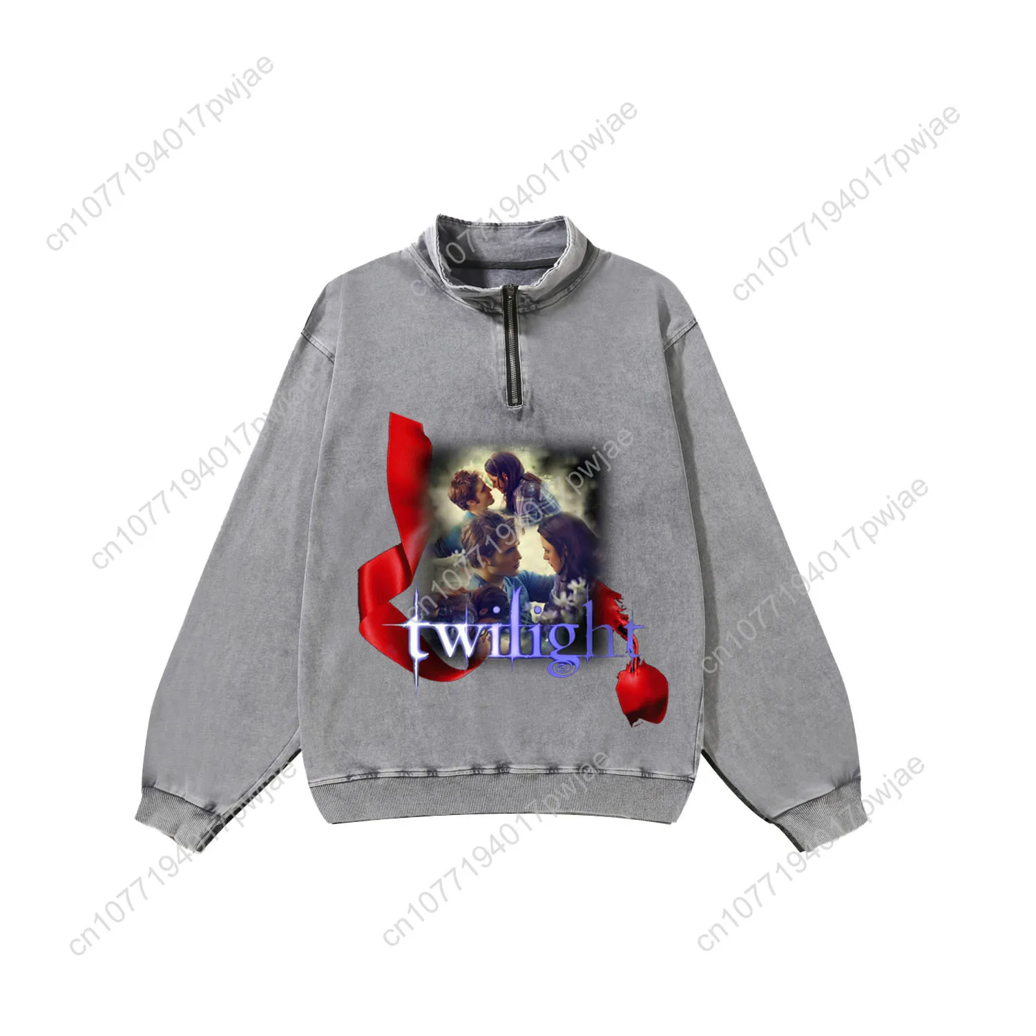 Twilight Movie Edward Bella Custom Retro Sweatshirt Mans Womans Half Zipper  Vintage Sweat Shirt Custom Made Long Sleeved Tshirt