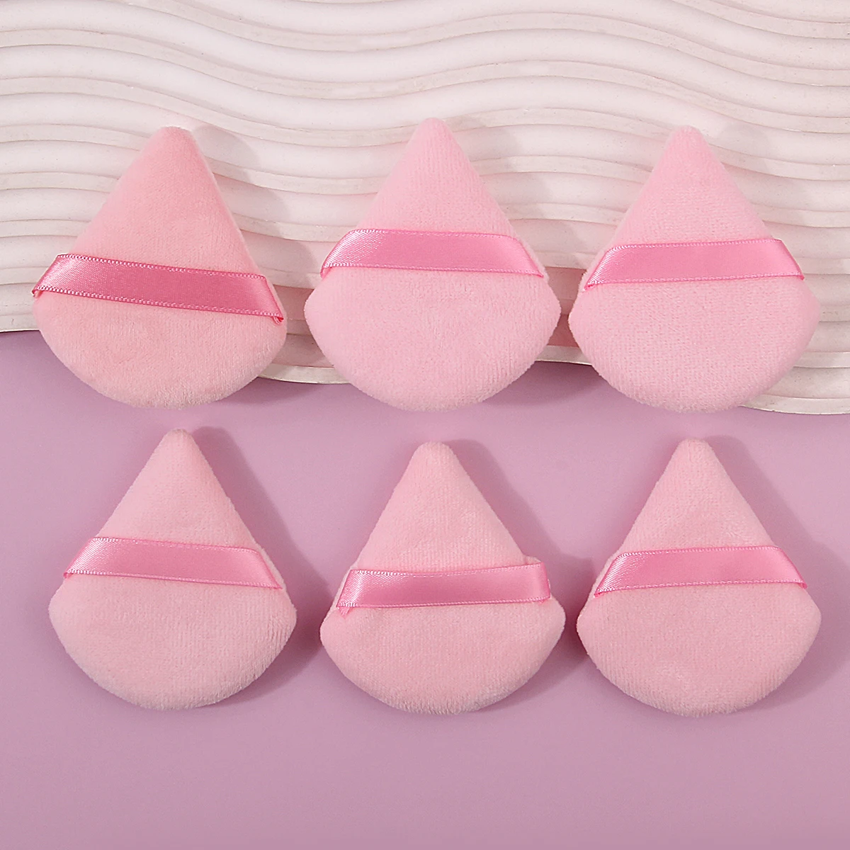 6 قطع من بودرة مكياج مثلثة ناعمة على الوجهين، بودرة جافة ورطبة مزدوجة الأغراض غير لاصقة، أداة تجميل محمولة