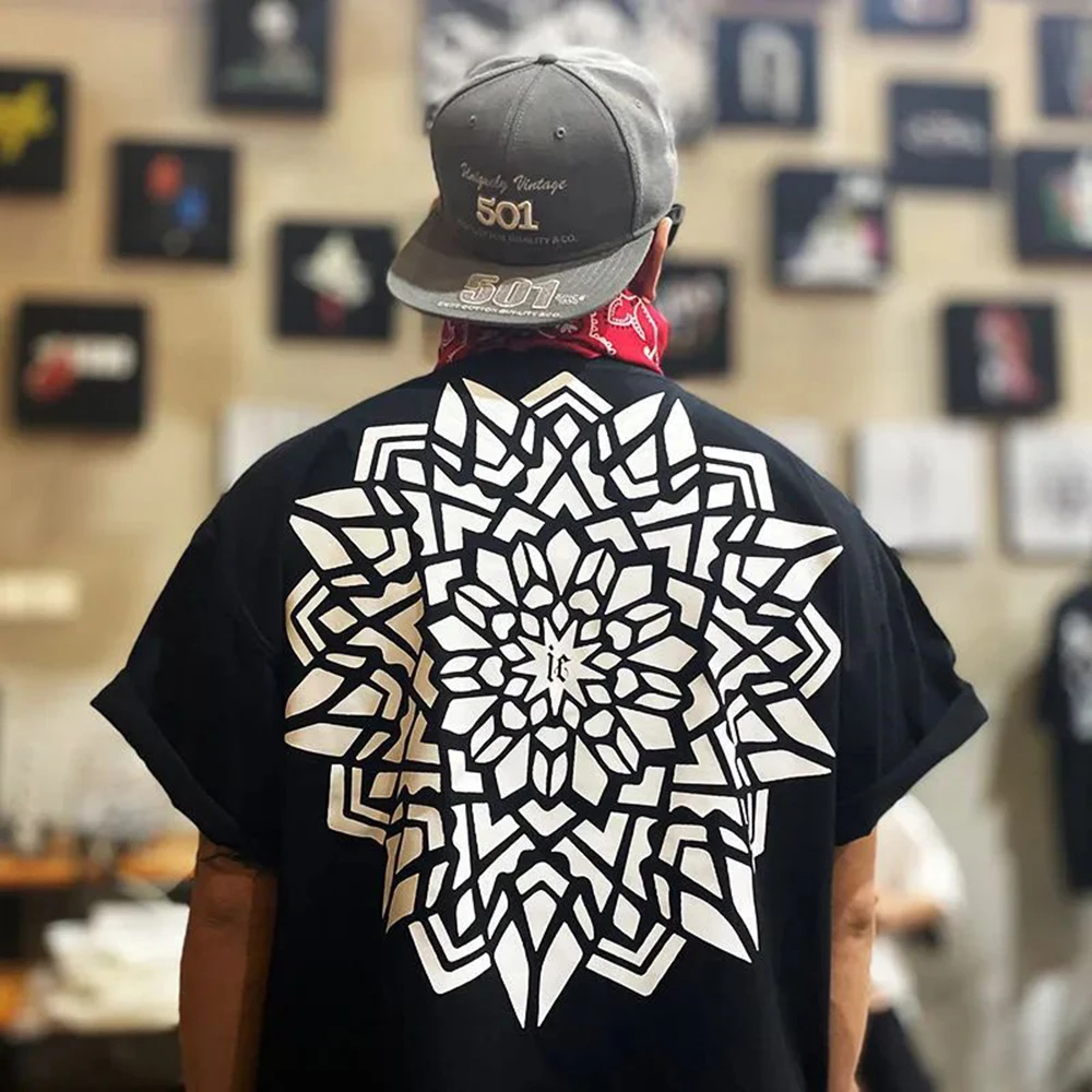 Summer Pure Cotton Fashionable Coast Dark  Loose Harajuku Short-Sleeved Workwear Retro Cartoon Anime T-Shirt Casual Printed Top