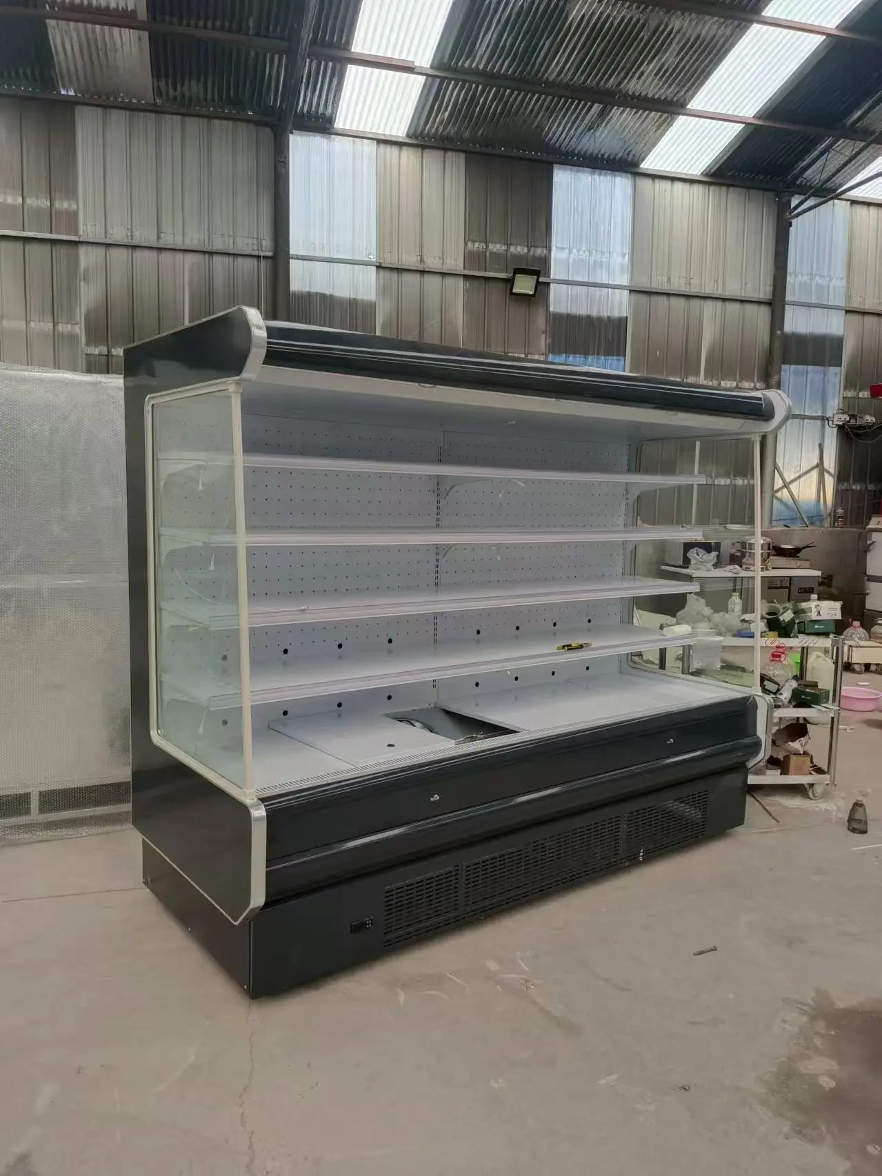 Wholesale Price Commercial Supermarket Vegetable Fruit Refrigerated Beverage Display Cabinet Vertical Fresh Air Curtain Cabinet