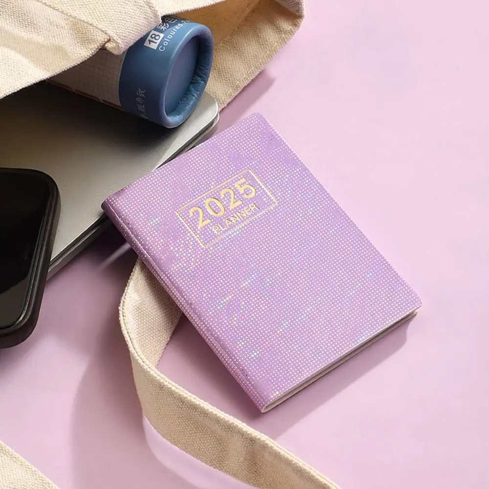 Bling A7 Mini Pocket Notebook English Colorful 2025 Schedule Planner Notepad Academic Weekly Agenda Time Organizer