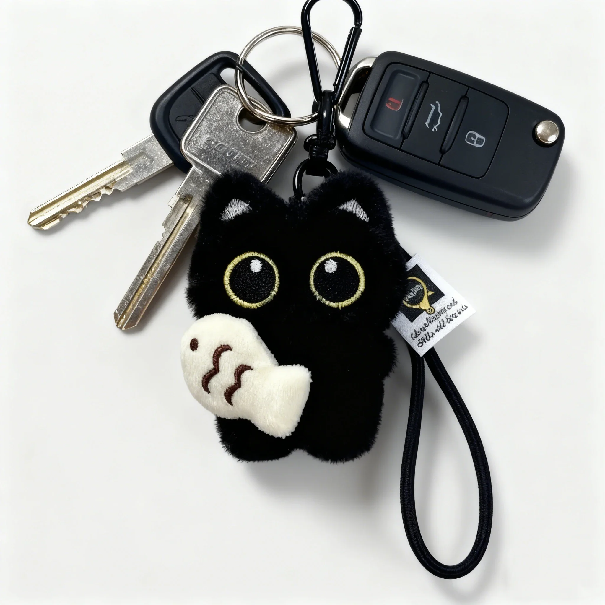 Cool Plush Black Cat Doll Toy Keychain Kawaii Bag Pendant Charms Car Keyring Accessory Gift for Women And Couples - view 6