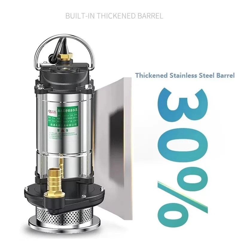 مضخة محمولة من الفولاذ المقاوم للصدأ مضخة غاطسة ضخ زراعي أدوات الحدائق الصرف الري مضخة مياه الصرف الصحي ذاتية التحضير