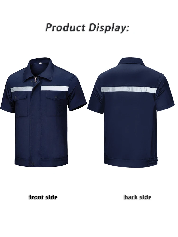 Conjunto de uniforme de trabajo de verano Unisex, camisa ligera de manga corta, pantalones, mono, resistencia a la abrasión y manchas para tiendas de reparación de automóviles