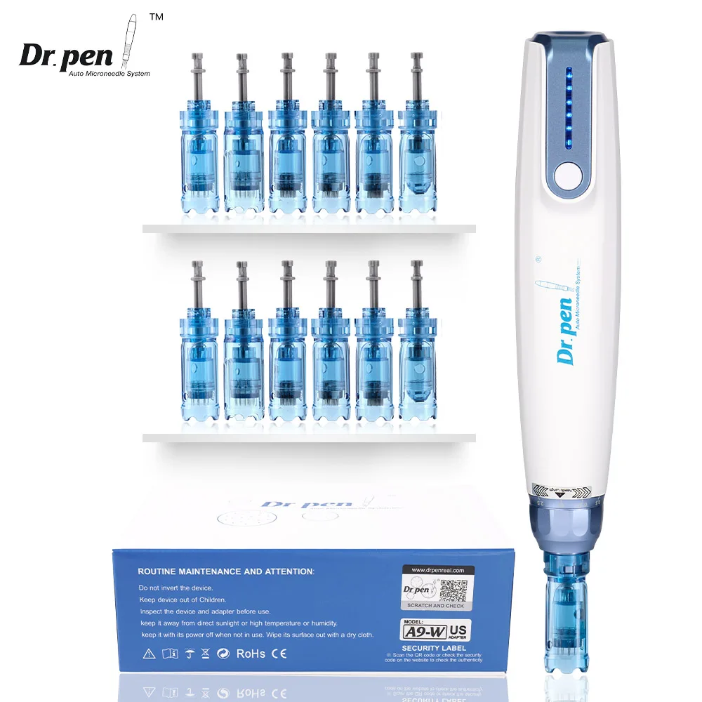 แท้ Dr. ปากกา Ultima A9 ไร้สาย Microneedling ปากกา MTS Therapy Derma Auto Pen Facial SkinCare Bayonet Derma ตลับหมึก