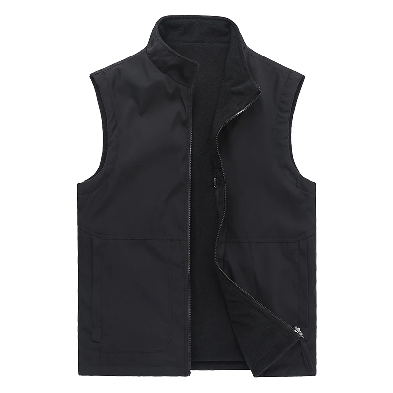 Gorasion New Spring Autumn Men's Waistcoat Large Size Simple Versatile Jacket Outdoor Fishing Suit Waistcoat M-8XL Solid Coats