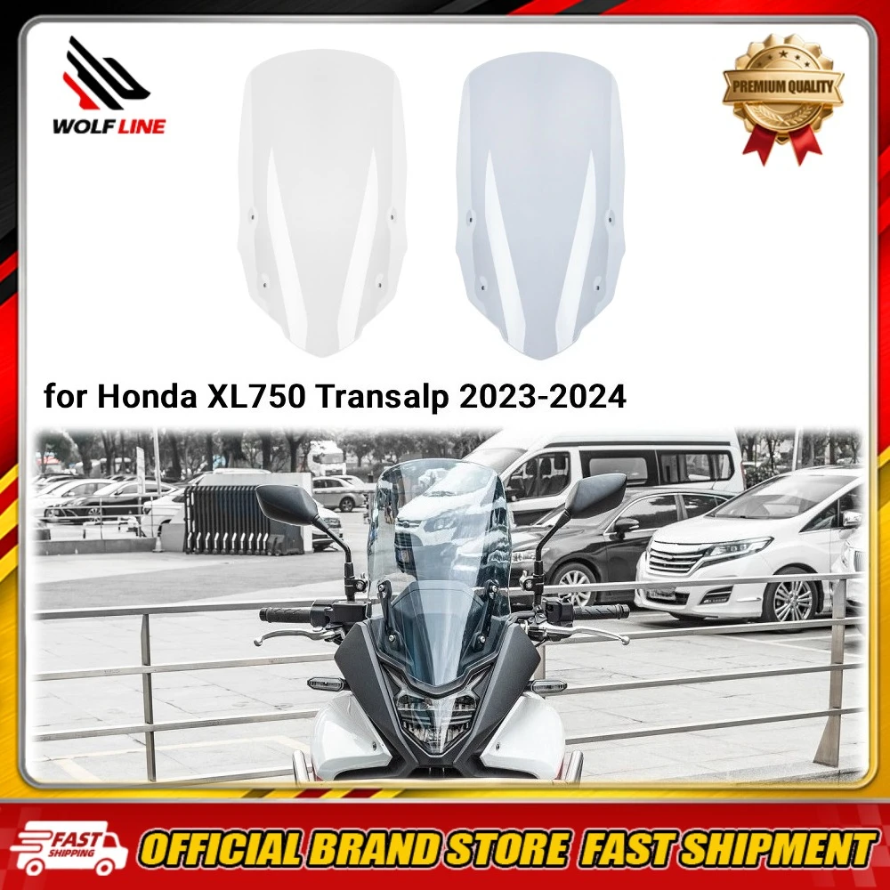 WOLFLINE Taller Windshield Windscreen for Honda XL750 Transalp 2023-2024 Airflow Wind Deflectors Better Reducing Wind Resistance