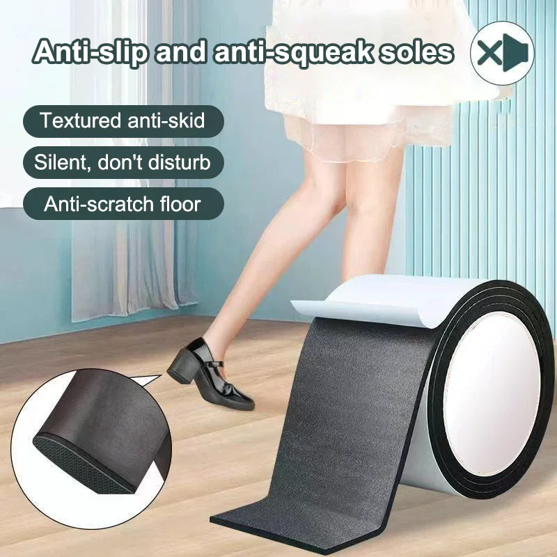 1Roll Thick Anti-Slip Mute Shoe Sole Patches For Repairing Holes Protecting Soles Suitable For High Heels And Sports Shoes