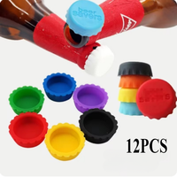 6/12PCS Creative Silicone Beer Bottle Cap Preservative Cover Bottle Cover Vinegar Soy Corktail Lid Wine Savers Bar Accessories