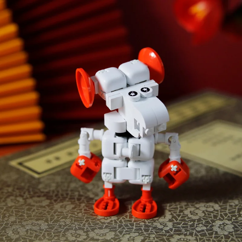 Onebot mestre meow novo amigo cidade proibida tribunal rato real 2-em-1 jogo dedo bloco de construção artefato de descompressão