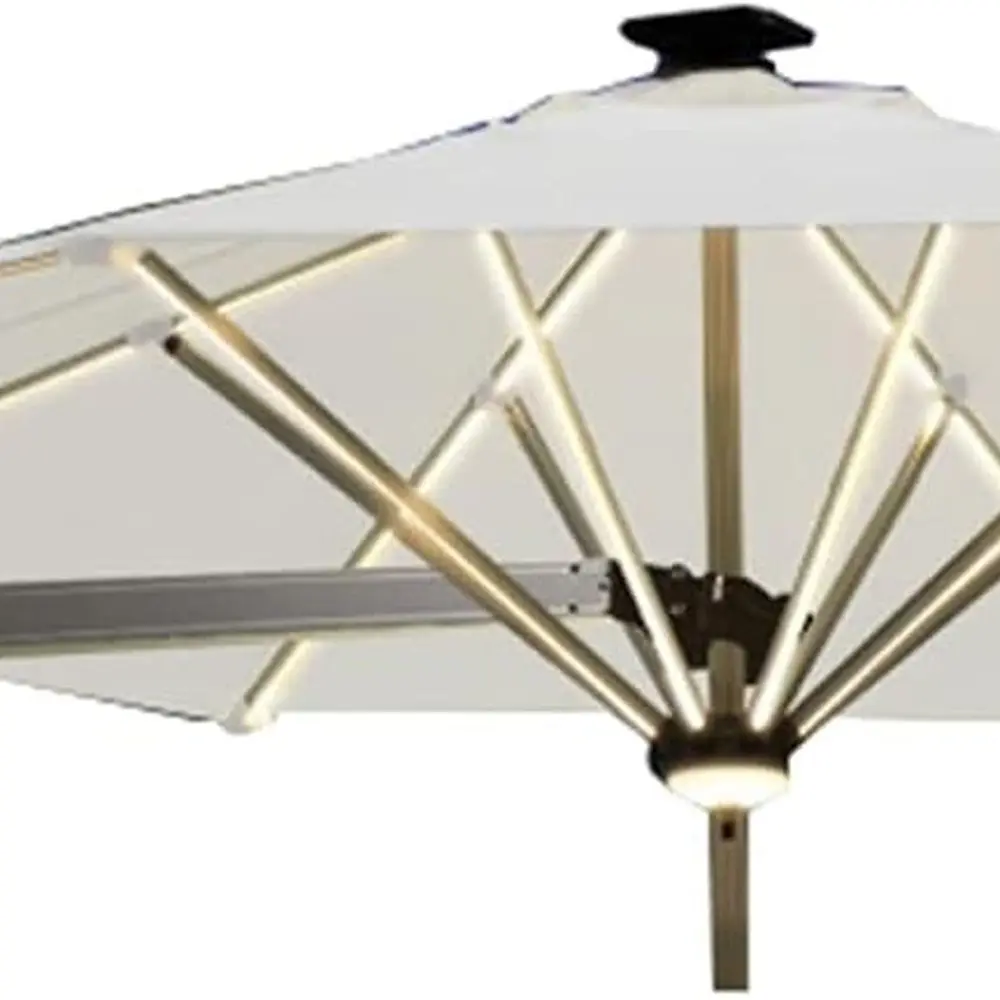 

Зонт для патио с металлическим столбом и светодиодной подсветкой, бежевый, 250 см, для защиты от солнца в саду и балконе