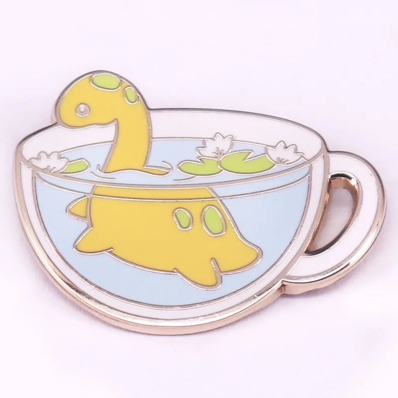 Cute Loch Ness Monster Pin Creative Fashion Smooth Enamel Brooch Hat Bag Clothes Lapel Badge Collection Jewelry