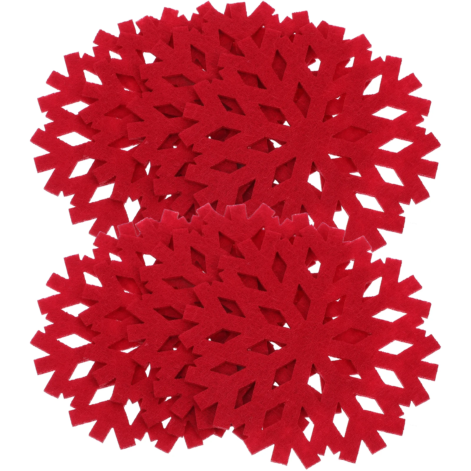 

20 PCS Christmas Snowflake Coasters Hot Pot Base Placemats Pads Dining Table Decor and Accessories Holders Pan Heat for Food