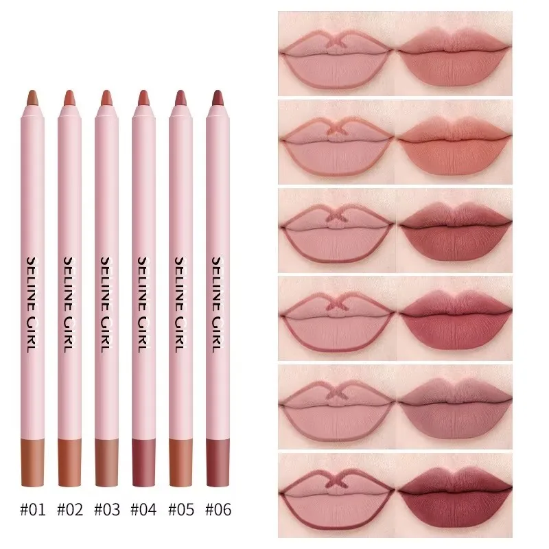 

12 Color Matte Lip Line Waterproof Long-lasting Lipstick Pencil Non-stick Cup Contour Tint Lipstick Cosmetics.