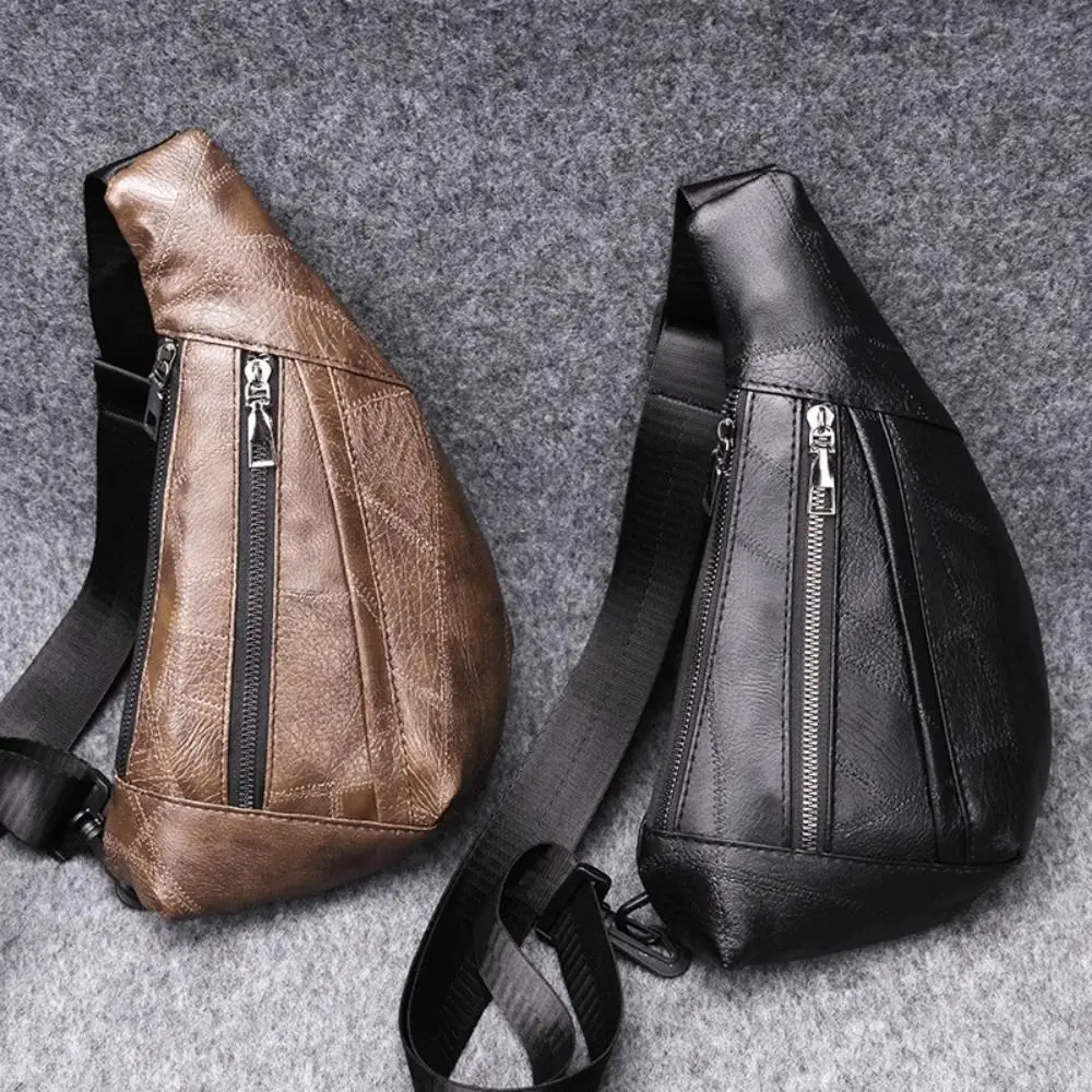 

Retro Casual PU Leather Chest Pack Single Shoulder Anti Theft Crossbody Bag Adjustable Shoulder Strap Chest Bag Daily Wear ﻿