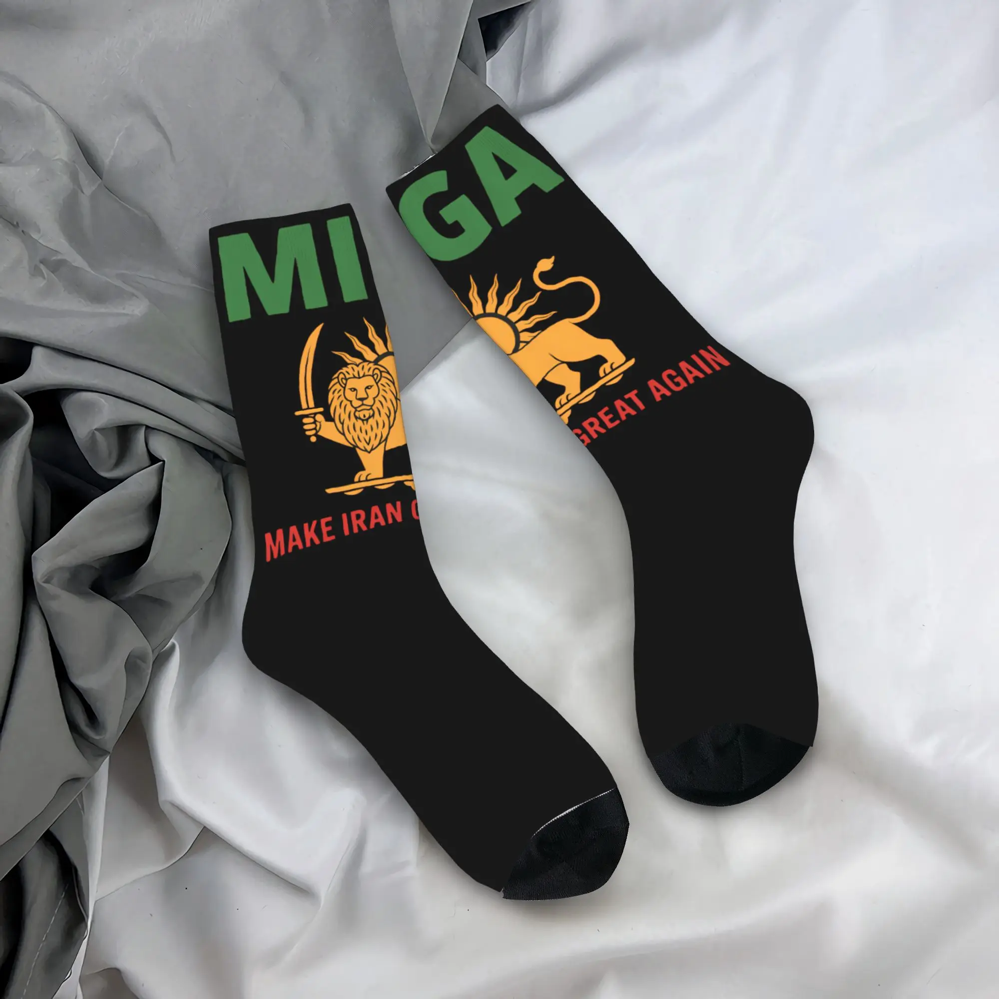 

Мужские носки с эмблемой «Сделай Иран снова великой», носки Miga, зимние повседневные носки высокого качества, носки для занятий спортом на открытом воздухе, противоскользящие носки