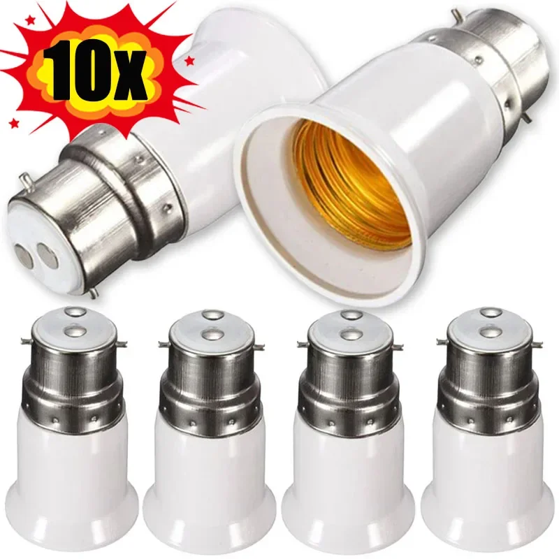 1/10pcs Led Lamp Adapter B22 To E27 Bulb Sockets Converter Lamps Base Conversion Holder Converter Light Bulbs Socket Accessories