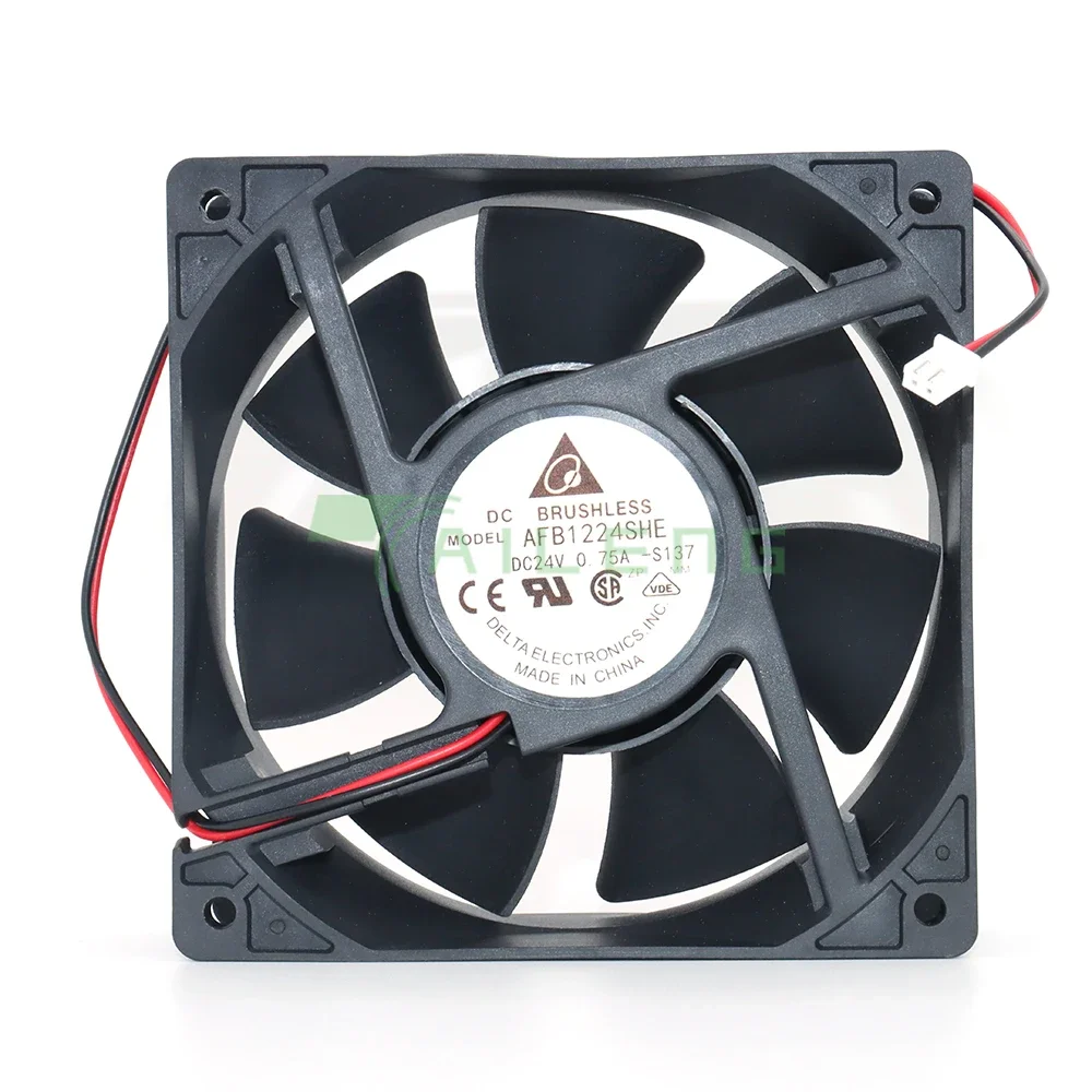 New for 120mm Fan AFB1224SHE 120x120x38mm DC 24V 0.75A Double Ball Bearing Large Air Volume Cooling Fan