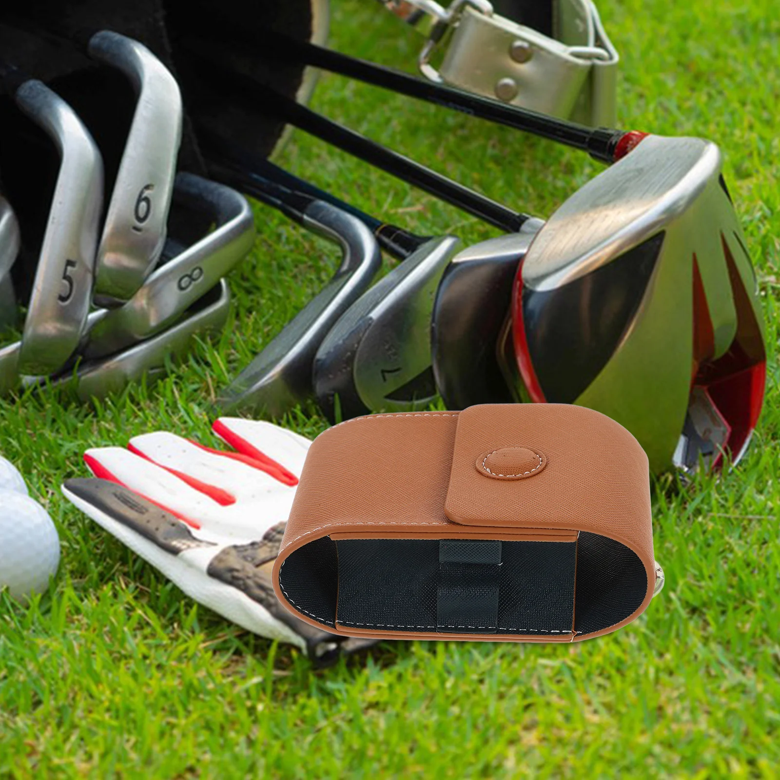 Golf Rangefinder PU Protective Storage Pouch Compact Shockproof Carry Case Lightweight Magnetic Buckle Bag for Outdoor Golf