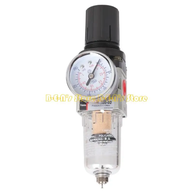 Y1AD Pneumatic 1/4 BSPT Air Filter Regulator Combo Aluminum 14cm for Compressor Tool