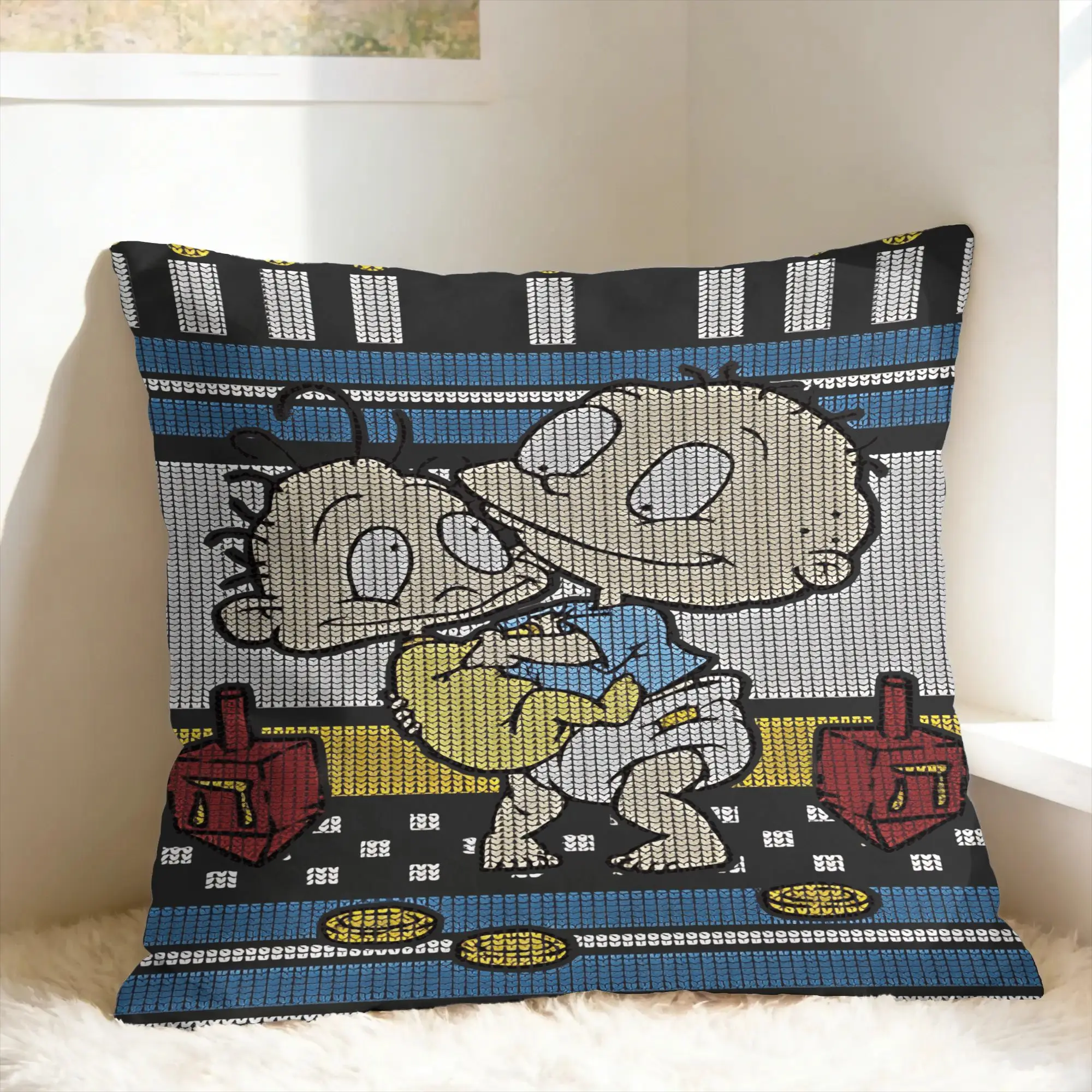 Nostalgias Rugrats Pillow Cover  Comfy Cushion Cover Cute Funny Pillow Case For Sofa Couch Bed Living Room