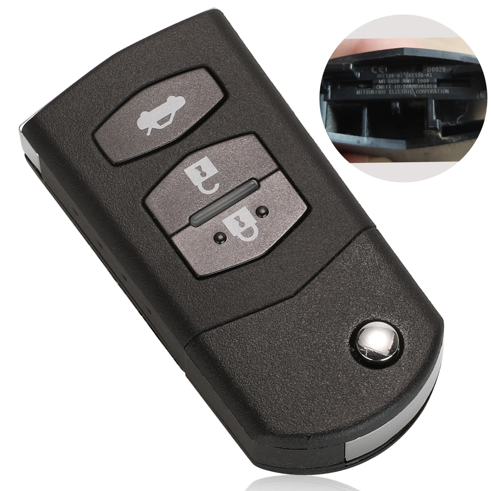 jingyuqin SKE126-01/-A1 433Mhz 3 Buttons Flip Remote Car Key For MAZDA 3 M3 Axela/ 5 M5 Premacy/ 6 M6 Atenza With Uncut blade