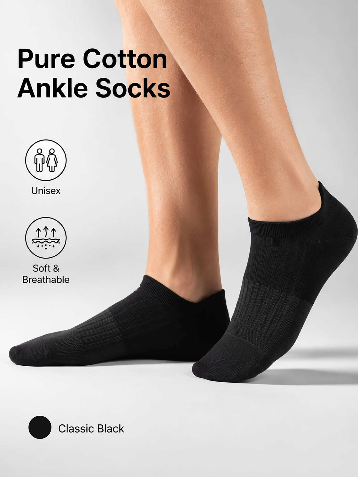 1/3/6 Pasang Kaus Kaki Pria Warna Hitam Abu-abu Model Blok Warna, Bahan Katun Bernapas, Empuk, Potongan Rendah, Anti Selip, Menyerap Keringat, Cocok untuk Olahraga, Hadiah