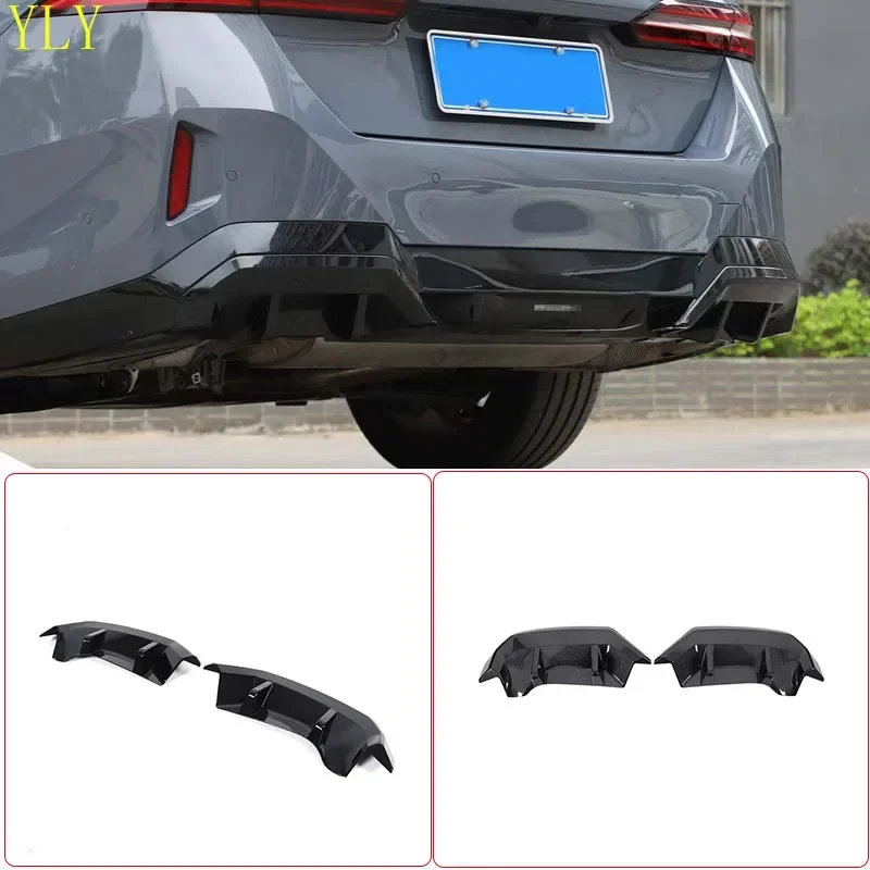 

ABS Carbon Fiber For BMW 5 Series G60 G61 G62 Sport Spec 2024-2025+ Car Rear Bumper Tailer Spoiler Sticker Car Accessories