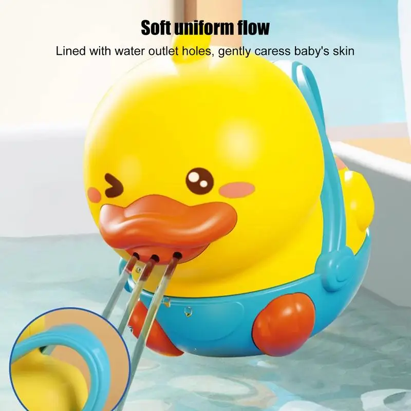 Bath Fountain Toy Yellow Duck Bath Toys Cute Wind Up Water Toys Tub Toys Fun Bath Time Shower Toys For Birthday Aged 3 Boys