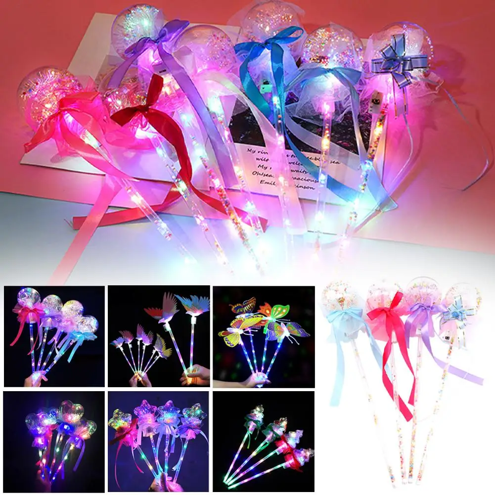 1Pc Light Up Magic Wand LED Pretty Glow Toy Wand Handheld Outdoor Night Magical Stick For Costume Role Play Show Cosplay Pa Q8O0