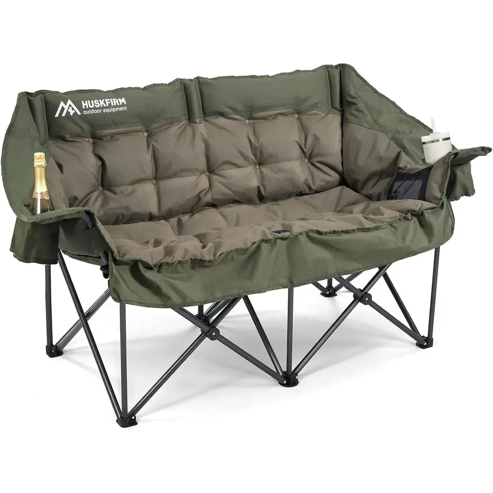 

Double Camping Chairs Padded Loveseat Chair or 2 Person - Heavy Duty Oversized Camping Couch or Adults Outdoor Lawn Beach - Port