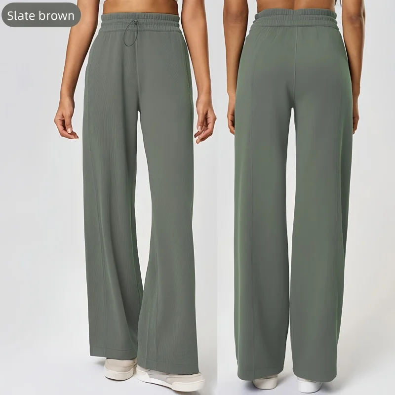 

High Waist Wide Leg Yoga Trousers Women Loose Lounge Running Workout Tummy Control Stretchy Long Flattering Leg Lengthening