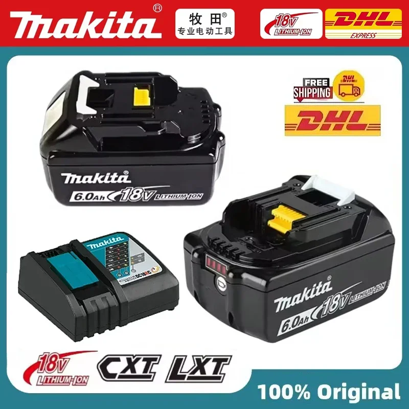 

100% original rechargeable lithium battery charger Makita 6.0Ah18V power tool for Makita BL1860B BL1850b BL1830b Fast Charging