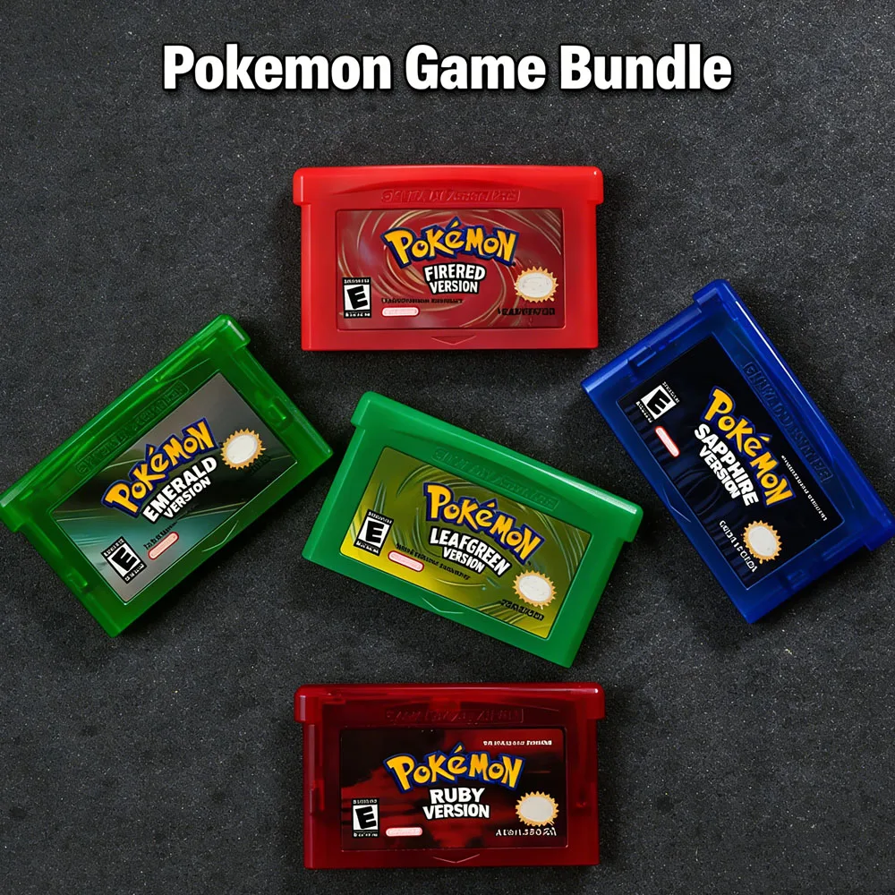 

32-битный игровой картридж серии Pokemon: Emerald, FireRed, Sapphire (5 версий) в коробке для GBA, без инструкции