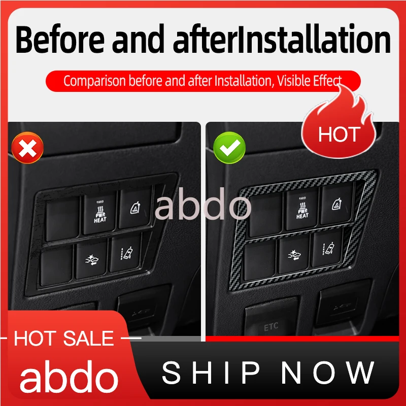 abdo For Toyota Hilux 2016-2024 Revo Pickup Truck Headlight Switch Panel Frame trim ABS Interior Decoration protection Accessori
