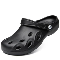 Summer Rubber Sandals Men Clogs Garden Shoes For Wide Foot Barefoot Shoes Zuecos Hombre Cholas Man Beach Shoes Big Size 48 49 50