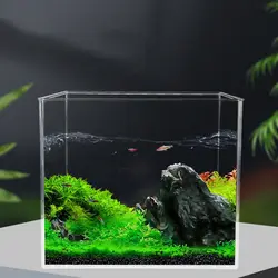 1pcs Small Tank Aquarium Tank High Transparency No Lid Fish Tank Betta Fish Tank Small Aquarium Home Fish Bowl Home Decoration