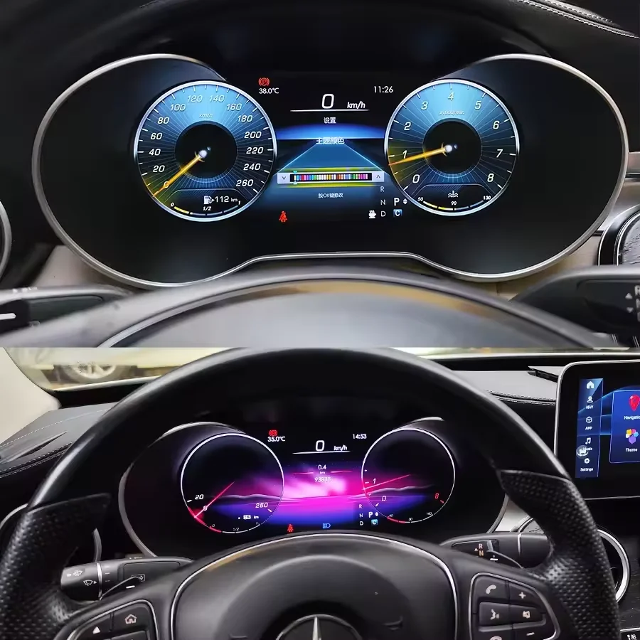 Car LCD Dashboard Digital Cluster For Mercedes Benz C/GLC Class C200L C200 C300 C180 C260 W205 W203 2015-2021 Speedometer Panel view 3
