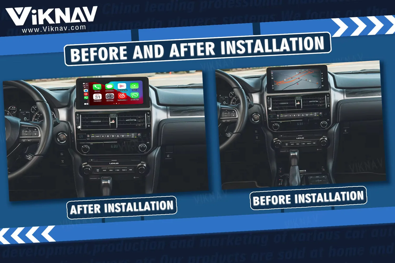 صندوق واجهة veknav Linux ، مشغل سيارة تفاح لاسلكي ، أندرويد تلقائي ، لكزس GX