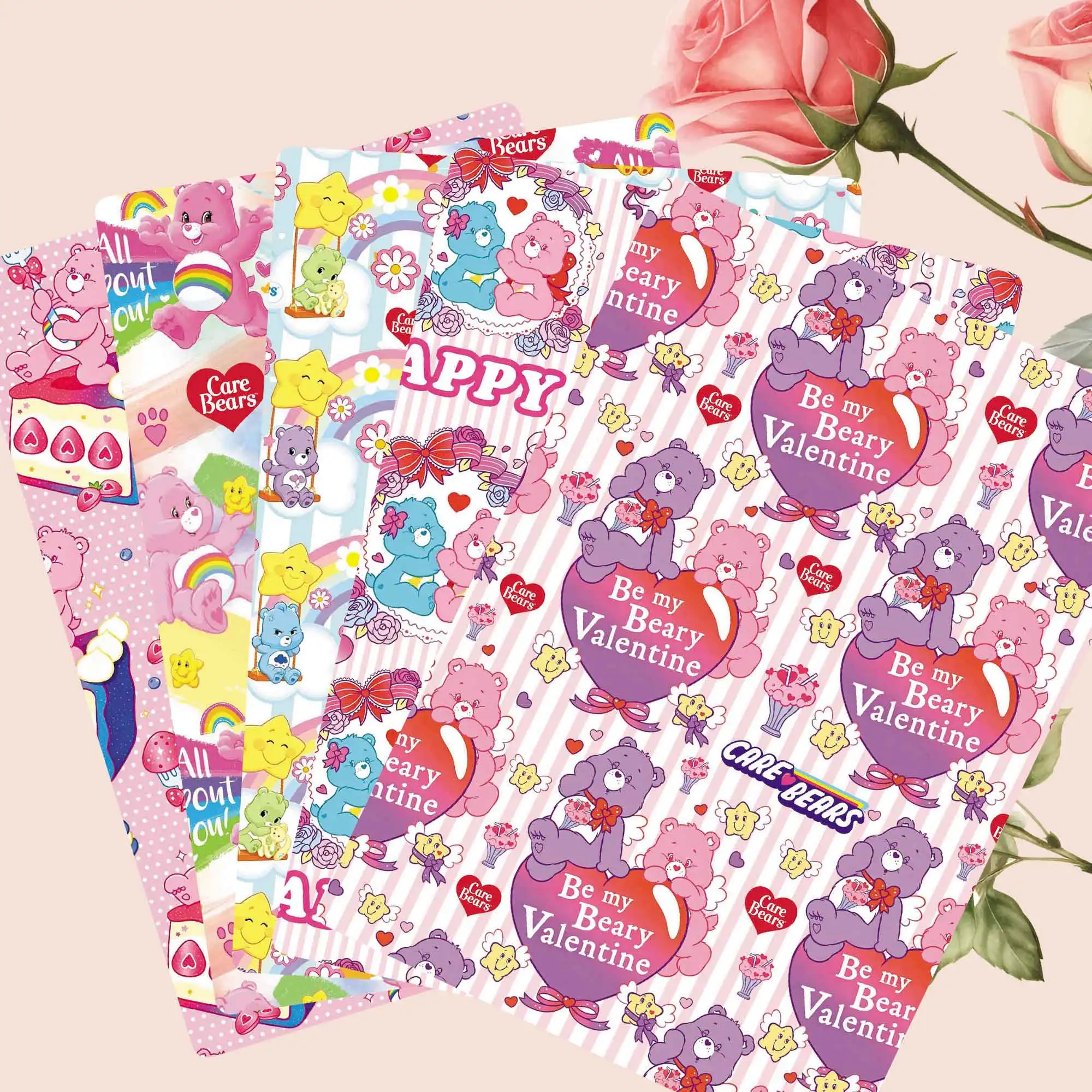 140x50CM Cartoon-Stoff DIY Care Bears Cartoon Polyester/100% Baumwolle/Satin Stoff Patchwork-Gewebe für Kinder Nähen Puppen Vorhänge 15772