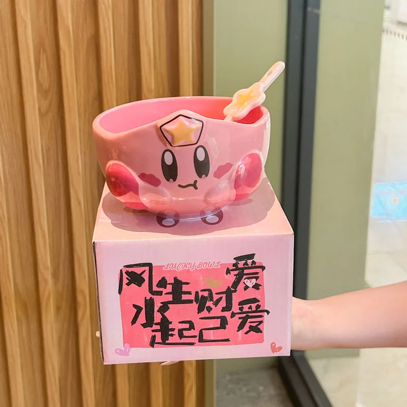 

Anime Star Kirby Ceramic Rice Bowl Personal Dining Bowl Particularly Beautiful Bowl Children'S Top-Grade Home Utensils Gift