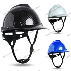 Carbon Fiber Pattern Safety Helmet Construction Hard Hat Worker Protective Breathable Helmet Outdoor Workplace Head Protection