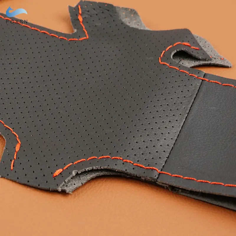 Кожаный чехол на руль для Hyundai Santa Fe 2019-2023 Palisade 2020 2021 2022, автомобильные аксессуары, чехол для ручного шитья своими руками, накладка