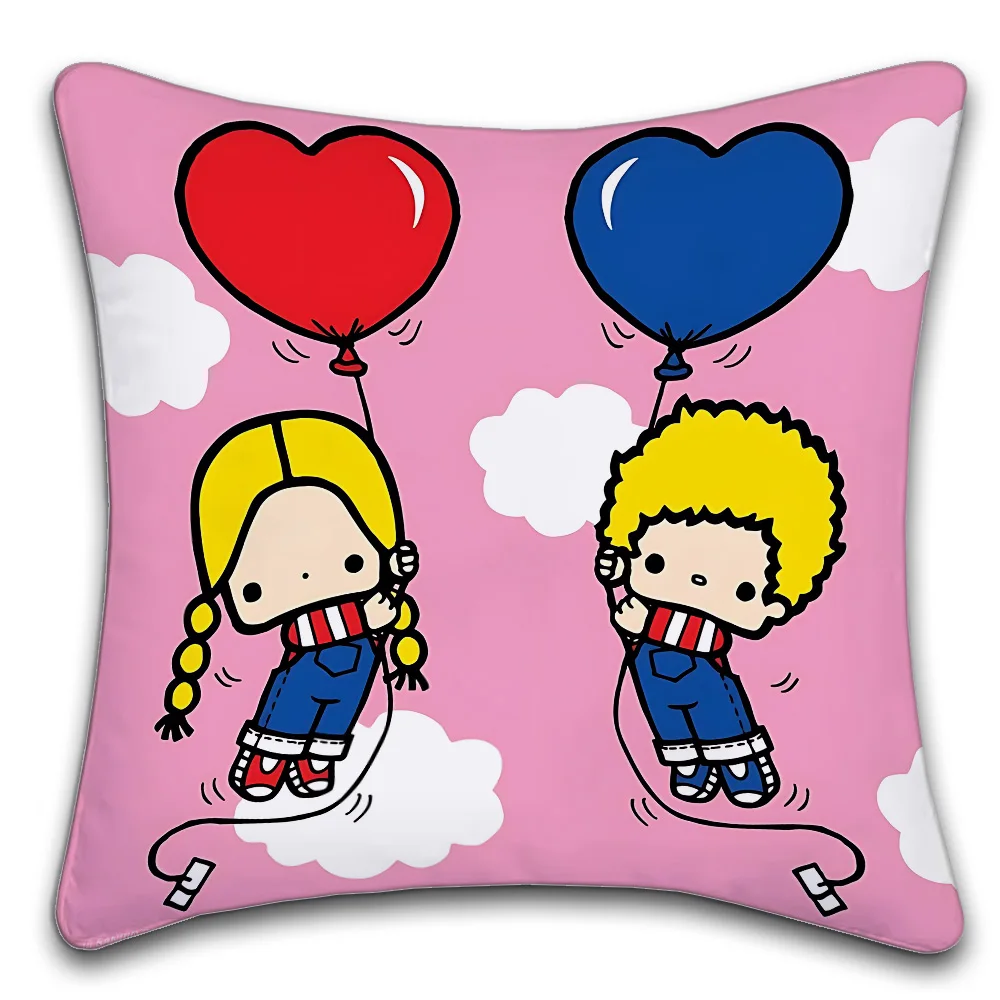 Sanrio Patty and Jimmy Pillow Covers Cartoon Sofa Decorative Home Double-sided Printing Short Plush Cushion Cover Christmas gift