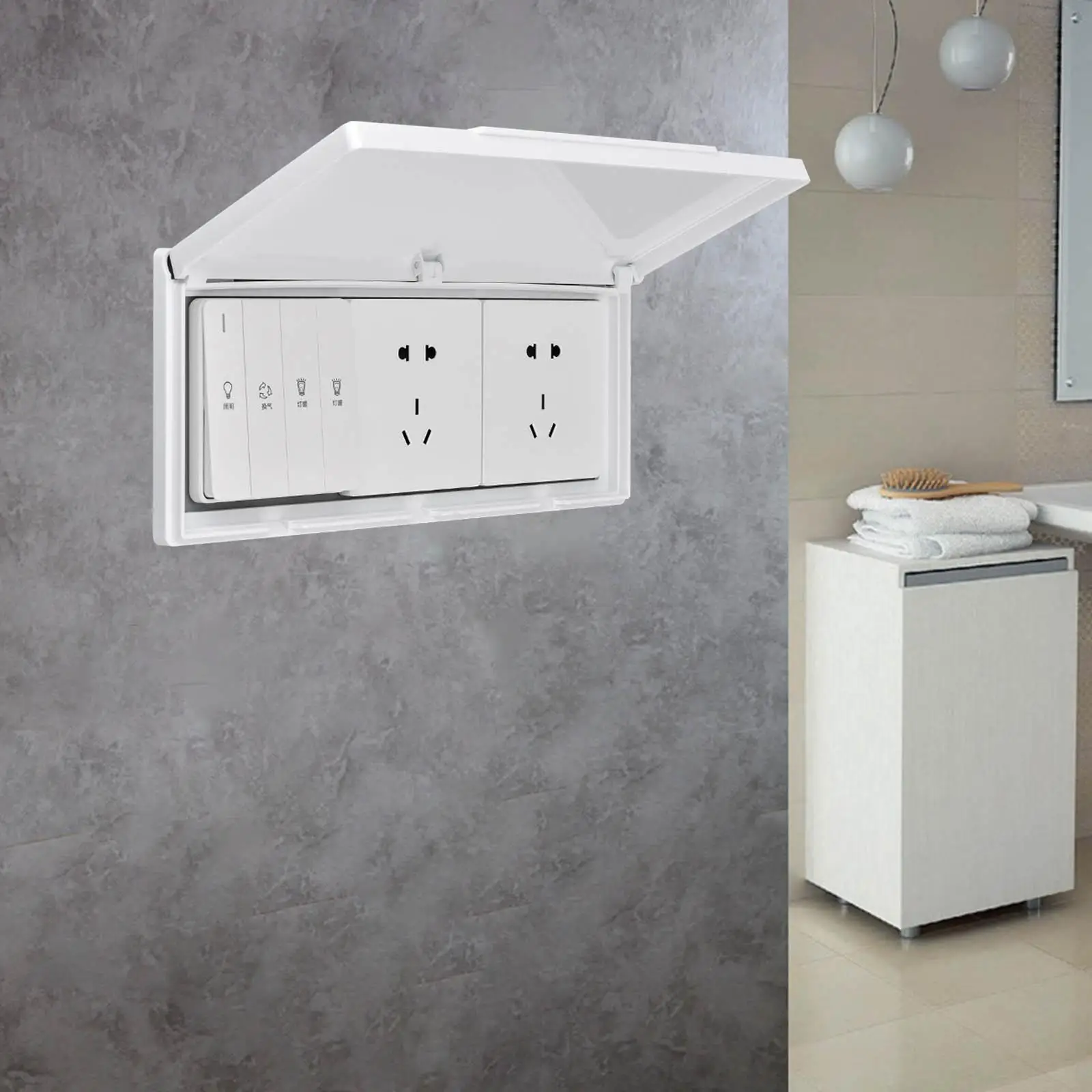 ที่คลุมเต้ารับกันน้ำ86ชนิดกล่องกันฝุ่นสวิตช์ติดผนังสำหรับห้องทำงานร้านอาหารห้องน้ำ