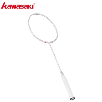 Kawasaki 4U Carbon Fiber Badminton Racket For Beginner 18-28LBS Passion P37 White Racket