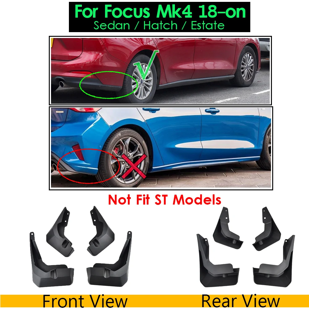 Mud Flaps For Ford Focus Mk2 Mk2.5 2005 - 2010 Mk3 2011 - 2016 Mk4 2 3 4 Mudflaps Splash Guards Mudguards sedan saloon hatchback